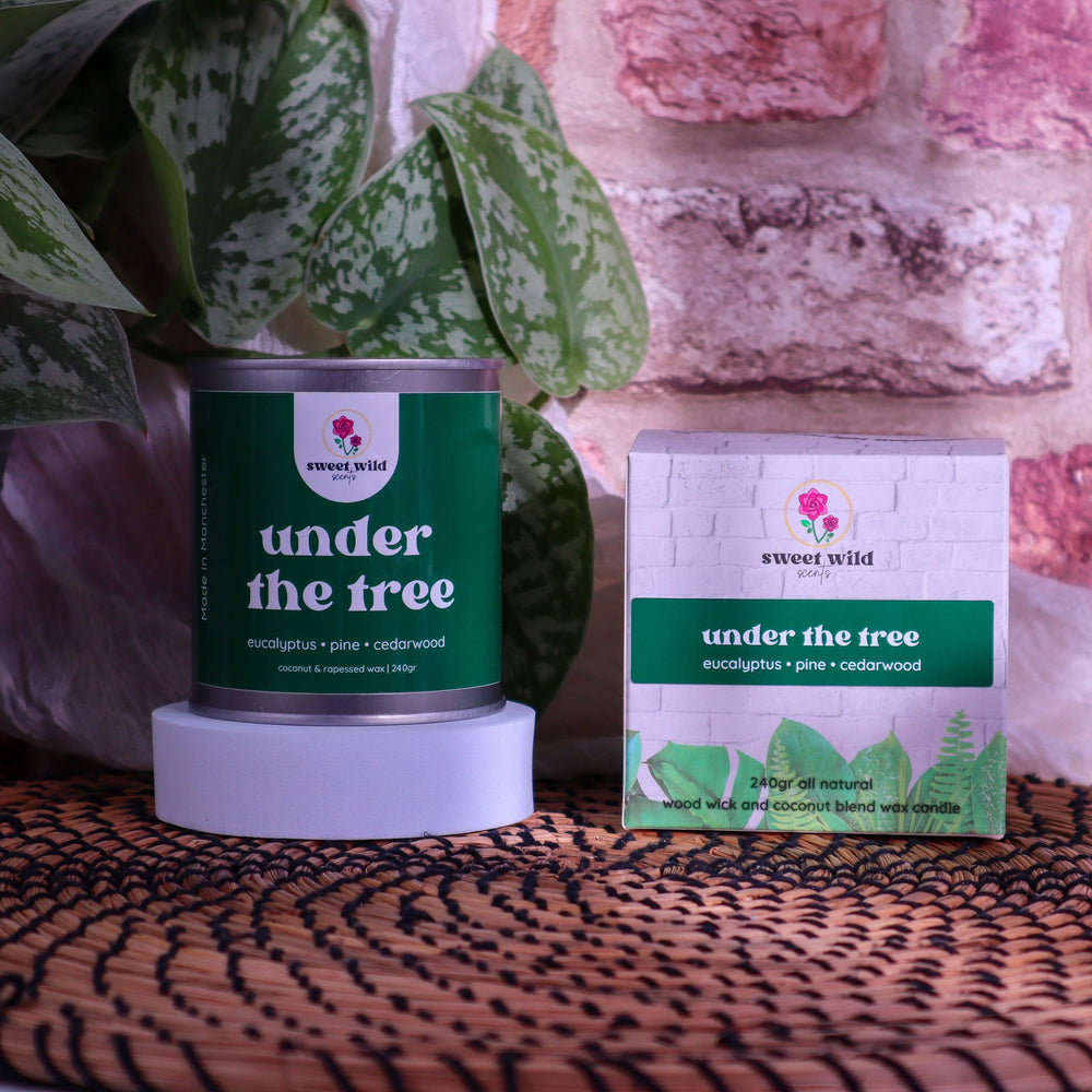 Under the Tree Pine Christmas Candle Wood Wick | Sweet Wild Scents