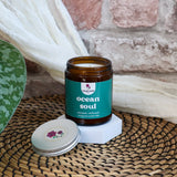 Ocean Soul Amber Candle – Fresh Sea Breeze & Driftwood | Coastal Vegan Candle